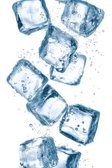 Obraz premium Ice Cubes on White Background
