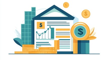 Financial Report and Analysis Illustration