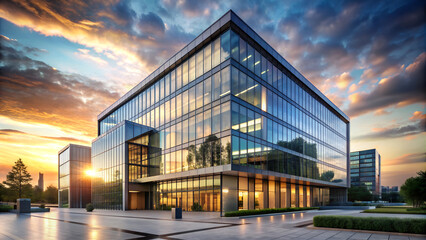 Ultra-Modern Glass and Concrete Office Building in Urban Landscape