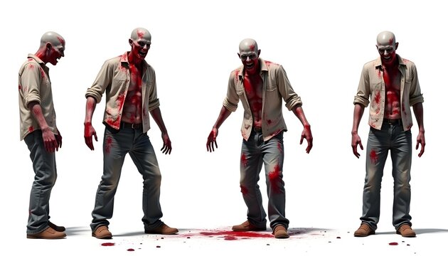 group of people walking zombie in the darkness