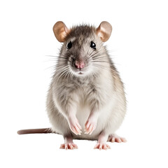 Isolated Cotton Rat with Gray Fur and Prominent Ears.