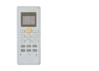 Remote control of air conditioner, isolated on white background.