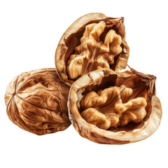 Fototapeta premium Close-up of Walnut Shells and Kernels