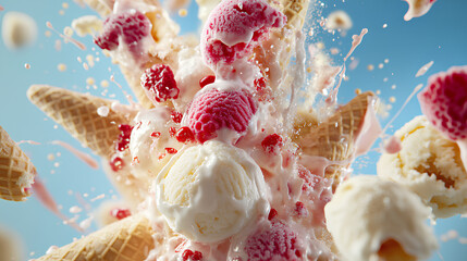 Delicious ice cream explosion, cut out