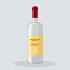 Flat illustration a bottle white beer