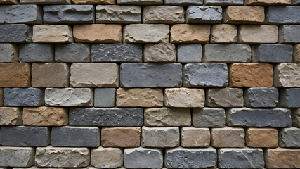 Fototapeta premium Beautiful various color stone block wall with copy space