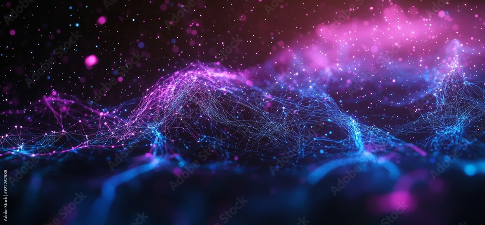Poster a concept for a global database based on big data. an illustration of blockchain 3d. information wav
