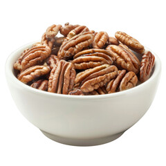 Fototapeta premium A White Bowl Filled with Shelled Pecan Nuts