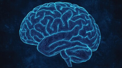 An artistic representation of a brain with a glowing outline on a dark background, symbolizing intelligence and creativity.