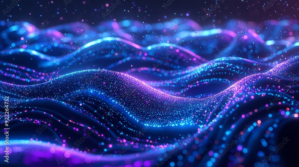 Poster big data concept 3d illustration. blockchain, database in the global fields of information. cyber ci