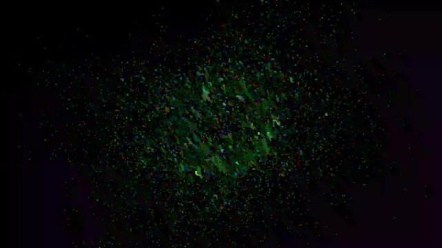 Grainy abstract colorful texture on black background. Design element. Bitmap illustration.