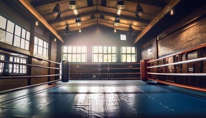 Fototapeta premium Boxing gym offering private lessons.