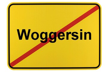 Illustration eines Ortsschildes der Gemeinde Woggersin in Mecklenburg-Vorpommern