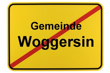 Illustration eines Ortsschildes der Gemeinde Woggersin in Mecklenburg-Vorpommern