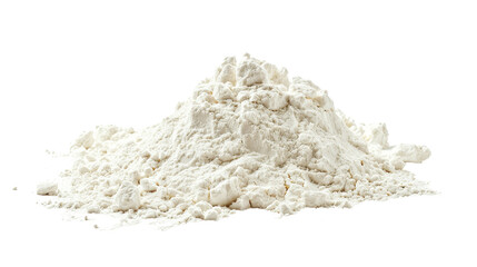 Isolated Pile of White Flour Powder Without Background