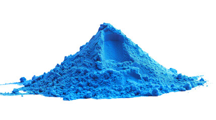 Isolated Blue Powder Pile Shaped Like a Mountain Without Background