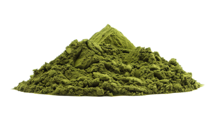 Isolated Green Powder Piled High with Texture and Depth Without Background.