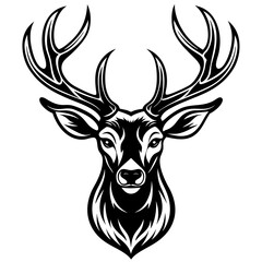 Deer Vector Silhouette Black Vector