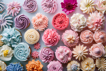 Colorful Cupcakes with Delicate Frosting