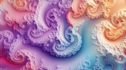 Beautiful 3D colorful background with swirling, pastel hues and intricate patterns, perfect for creative designs