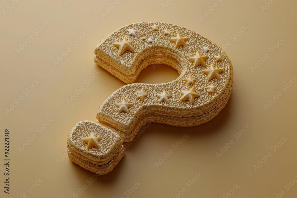 Poster a question mark with a star hovering above it, symbolizing a question about dreams or aspirations, s