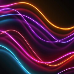 Obraz premium Abstract neon light lines background. Glowing led light line beam collection. Bright luminous fluorescent bar stick lines.