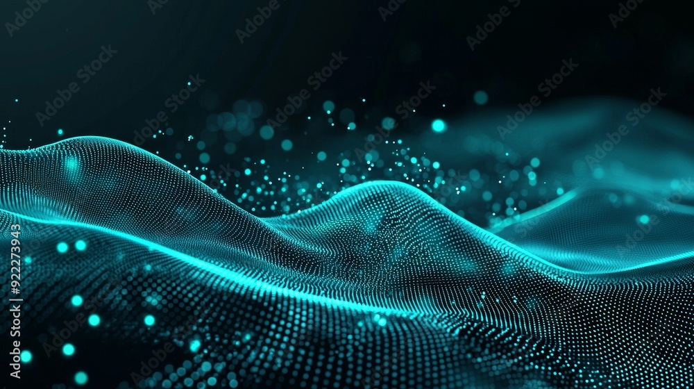 Poster technology geometric and connection system background with abstract digital data.