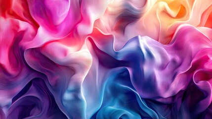 Obraz premium Elegant 3D colorful background featuring soft, flowing patterns and vibrant colors, ideal for artistic visuals