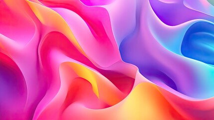 Obraz premium Elegant 3D colorful background featuring soft gradients and abstract forms, creating a soothing visual appeal
