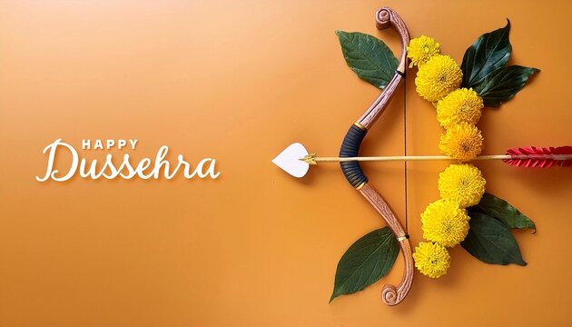 Happy Dussehra Navratri Poster Design Illustration. Festival of India. Hindu holiday Vijayadashami.