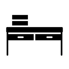 study desk glyph icon