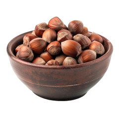 Obraz premium A Bowl Filled With Shelled Hazelnuts