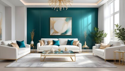 Fototapeta premium Photo interior modern design room 3d illustration