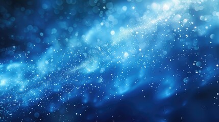 Abstract blue blurry unfocused sparkle glitter blue bokeh background wallpaper with copy space. Blue Christmas glitter design background.