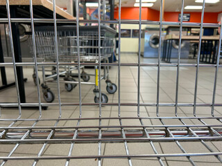 Empty Laundry Cart in a Laundromat
