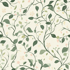 Seamless pattern with a minimalist floral design