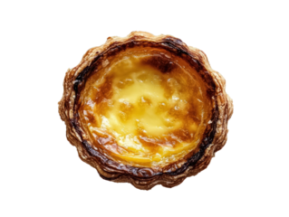 Isolated Pastel Nata Against A Transparent Background, Traditional Portuguese Pastries And Food
