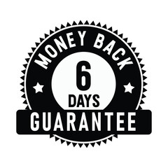 6 Days Money Back Guarantee | Money Back | Icon | Vector