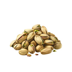 Fototapeta premium A Pile of Shelled Pistachios on a Transparent Background