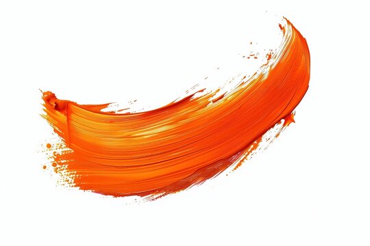 Mit einem Pinsel grob verstrichene Orangene Farbe 