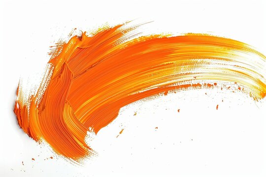 Mit einem Pinsel grob verstrichene Orangene Farbe 