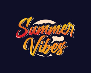Summer vibes lettering logo
