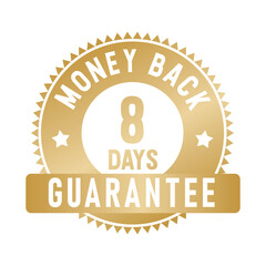 8 Days Money Back Guarantee | Money Back | Icon | Vector