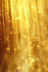 Gold blurry defocused sparkle glitter gold bokeh background wallpaper with copy space. Gold Christmas glitter design background. Magic artistic shiny golden circle bokeh.