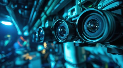 Fototapeta premium A close-up of an advanced underwater surveillance camera system