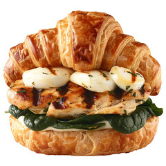 Croissant Sandwich with Grilled Chicken, Spinach, and Mozzarella