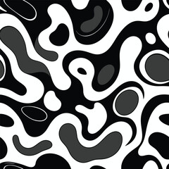 Organic Flow: A Bold Black and White Abstract Pattern