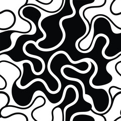 Waves of Contrast: A Black and White Abstract Design