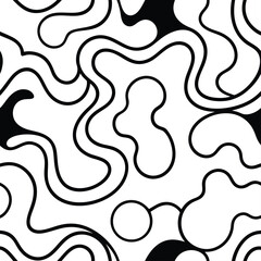 Abstract Monochrome Pattern: A seamless design featuring bold, organic shapes in black and white, creating a visually engaging and modern aesthetic.