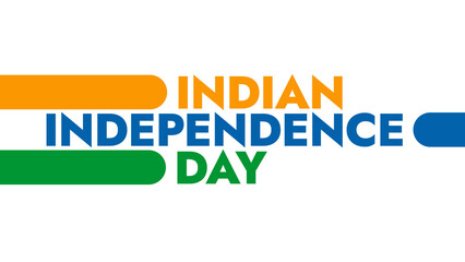 Happy Independence Day India colorful text typography on white or black background banner illustration great for wishing and celebrating Happy Independence Day India in August